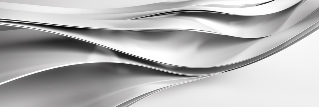A close up of a shiny silver object on white background, AI
