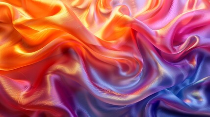 Obraz premium 抽象的な虹色の絹の波の背景テクスチャ