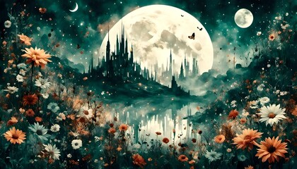 Abstract Dark Fairytale Fantasy Landscape Wallpaper