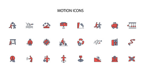 Motion icon set.vector.Editable stroke.linear style sign for use web design,logo.Symbol illustration.