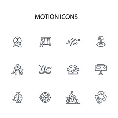 Motion icon set.vector.Editable stroke.linear style sign for use web design,logo.Symbol illustration.