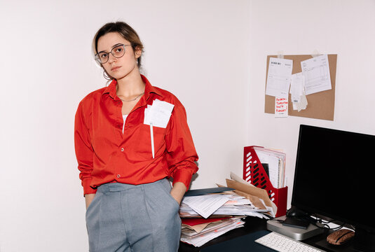 Crop business woman with arms crossed