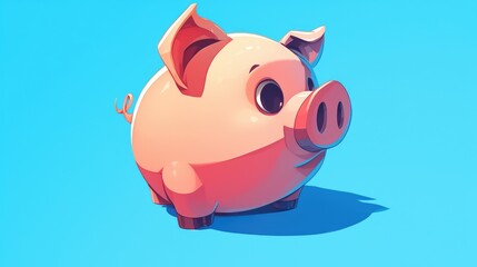 Fototapeta premium 2d illustration of a piggy bank icon suitable for format