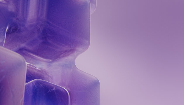 Lilac ice cubes abstract figure