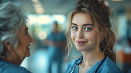 Fototapeta premium portrait of a young doctor woman looking at camera