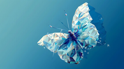 Geometric butterfly illustration. polygonal style