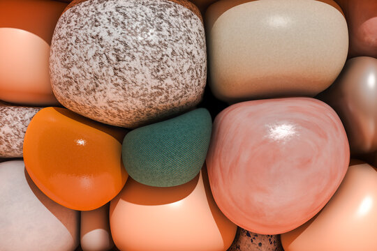 Fototapeta Colorful Pebbles Background Close-Up