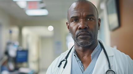Obraz premium An impactful image featuring a doctor looking directly at the camera with a compassionate and reassuring expression