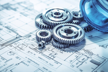 Abstract gear wheel mechanism background, machine and engineering tool equipment technology