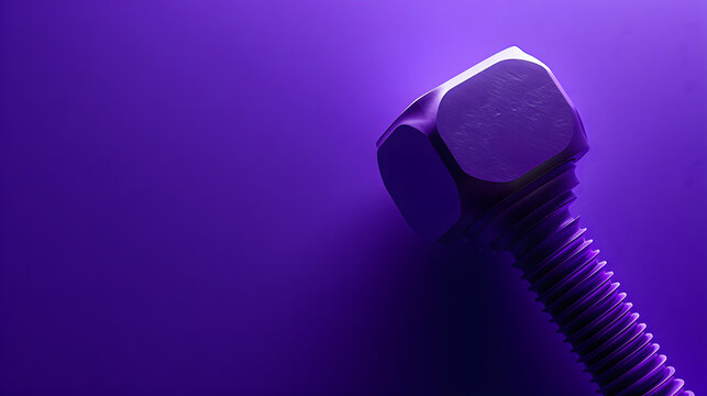 Purple Paper Silhouette Of A Piston. Automotive Design Concept On Purple Background. 