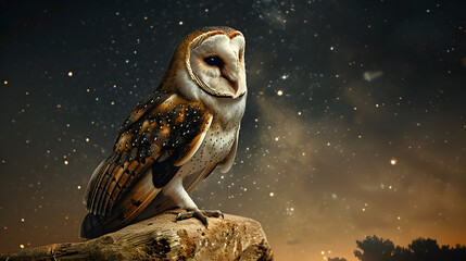 Splendid owl. full body