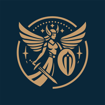Valkyrie monochrome logo for company simple and elegant