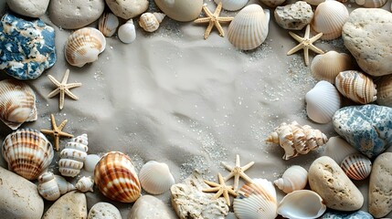 Seashell Serenade: A Mother's Day Minimalist Tribute. Concept Mother's Day, Seashells, Minimalism, Tribute, Serenade
