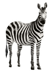 Fototapeta premium Zebra png sticker, watercolor illustration, transparent background
