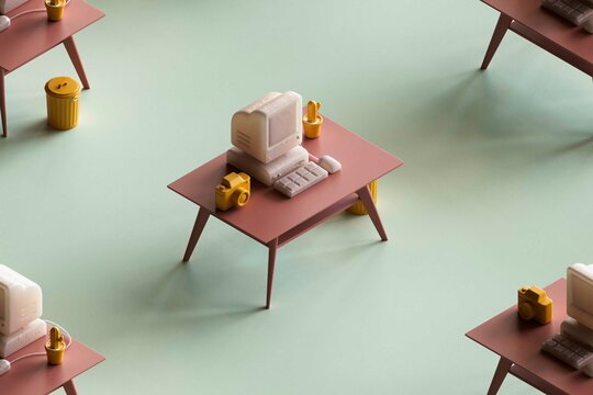 Single Retro Workstation Vignette