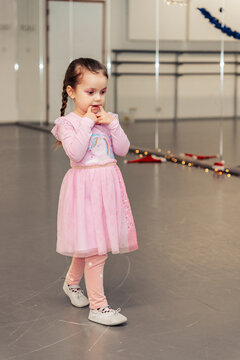 Little girl in her first dance class