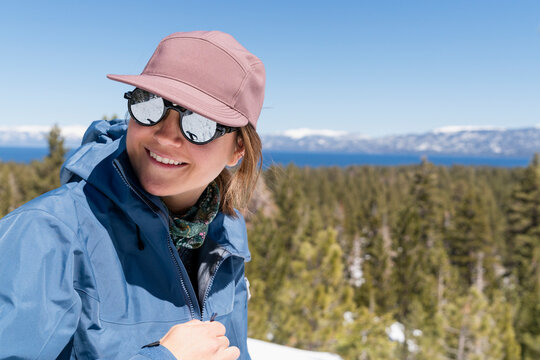 Zipping up ski jacket