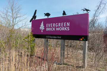 Obraz premium Evergreen Brick Works sign in Toronto, Canada
