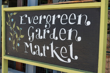 Obraz premium decorative Garden Market sign at Evergreen Brick Works in Toronto, Canada