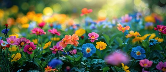 Fototapeta na wymiar Colorful Flowers in a Field