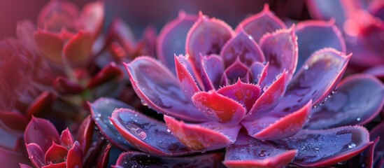 Vibrant Purple Flower With Water Droplets