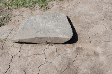 flat stone and dry earth