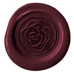 Naklejka premium Rose wax seal png collage sticker, transparent background