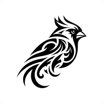 recommend clip art: Cardinal bird in modern tribal tattoo, abstract line art of animals, minimalist contour. Vector