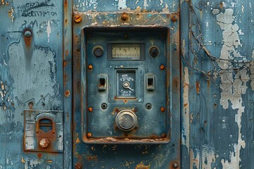 Vintage Electric Meter, Abstract Energy Counter, Old Power Box Counter