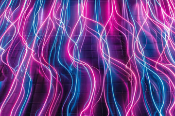 Fototapeta premium Abstract Neon Light Waves on Dark Background
