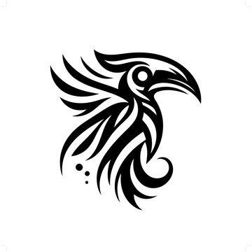 recommend clip art: Hornbill in modern tribal tattoo, abstract line art of animals, minimalist contour. Vector