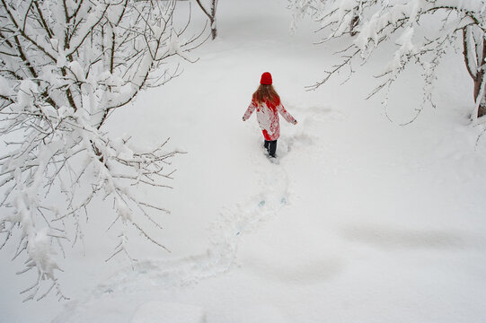 Young Woman In The Winter Garden - Powered by Adobe