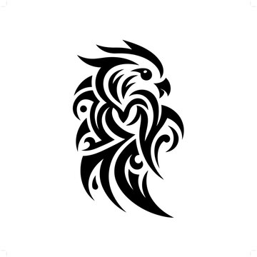 recommend clip art: Lovebird in modern tribal tattoo, abstract line art of animals, minimalist contour. Vector