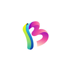 Abstract letter B logo template, 3d colorful icons