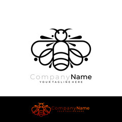 Honey producing animal logo, simple design template