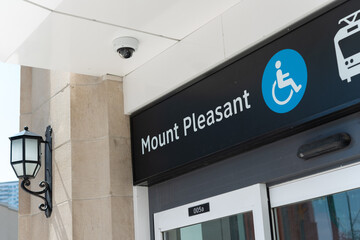 Fototapeta premium Mount Pleasant LRT station - Eglinton Crosstown - 256 Eglinton Avenue East in Toronto, Canada