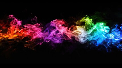 colorful smoke on black background
