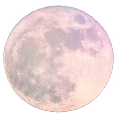 Pink moon png collage element, galaxy aesthetic on transparent background