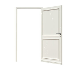 Naklejka premium Open door png clipart, bling effect on transparent background