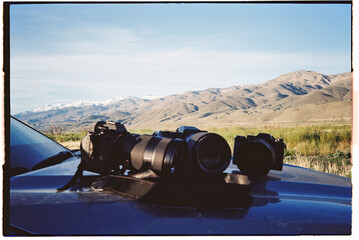 Film photo: Cameras on car outside