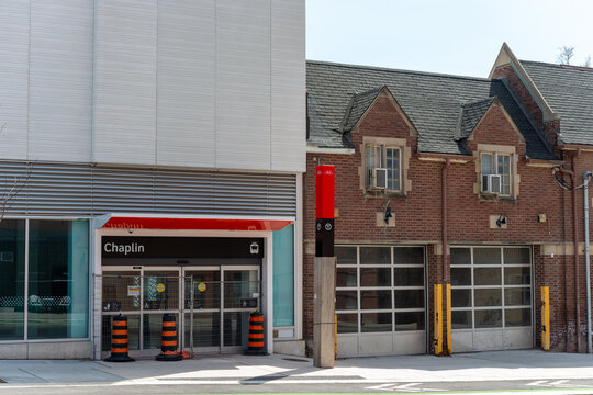 Eglinton Crosstown (Line 5) station - Chaplin LRT Station Third Entrance located at 625 Eglinton Avenue West in Toronto, Canada