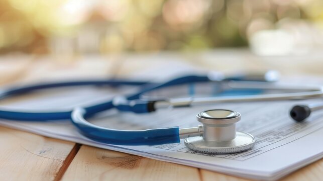 stethoscope draped over a medical chart, symbolizing the essential tools of healthcare professionals