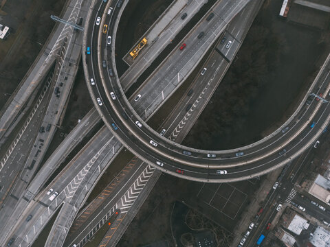 Overhead View of Highway Interchange