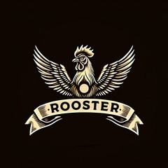 Obraz premium illustration design logo a rooster 