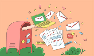 E-Mails in your inbox. Subscribing and getting newsletters.