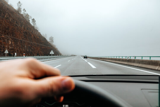 Fototapeta Driving through the fog