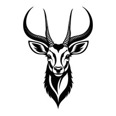 Deer head, face logo. Vector logo template. Vector illustration.