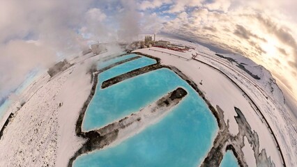Iceland Svartsengi geothermal power plant - tiny planet