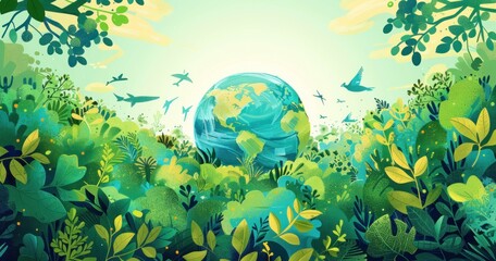 Fototapeta na wymiar Art Illustration Celebrate Earth day