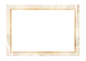 Postage stamp png frame, transparent background